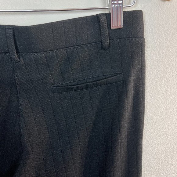Betabrand Pants M Long Black Ribbed Stretch Straight Leg Pull On Faint Stripe - Picture 6 of 8